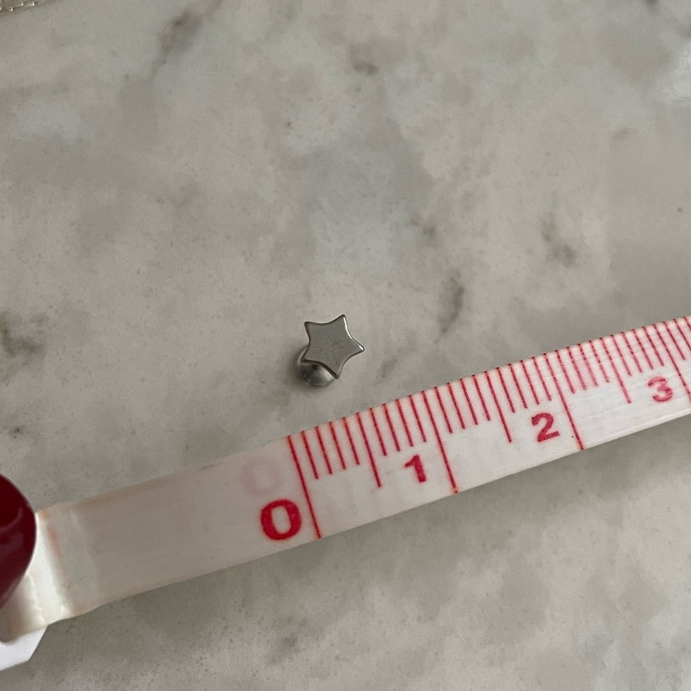 Tiny Star Threadless Flat Back Earring - Picture 5 of 5